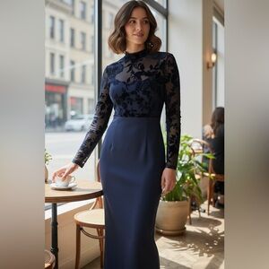 SHEIN Navy Long Sleeve Dress